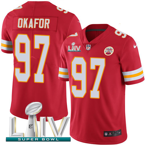 Kansas City Chiefs Nike #97 Alex Okafor Red Super Bowl LIV 2020 Team Color Youth Stitched NFL Vapor Untouchable Limited Jersey